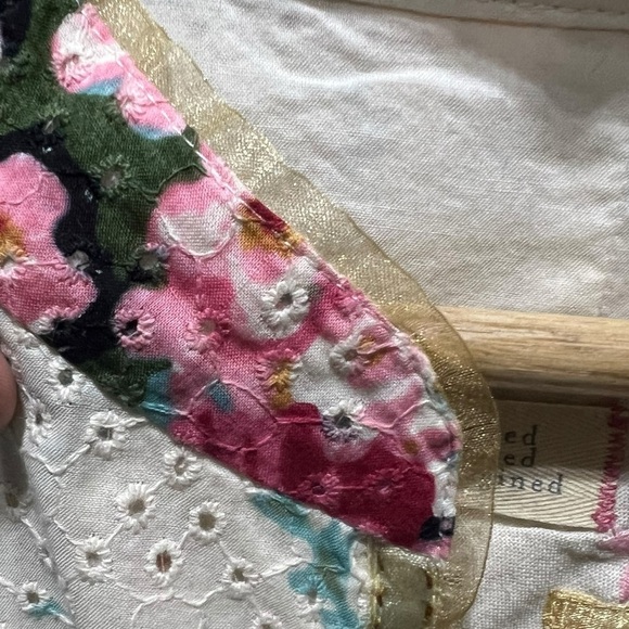 J. Jill Limited Edition Womens L Romantic, Floral Eyelet Statement Open Jacket - Picture 3 of 10